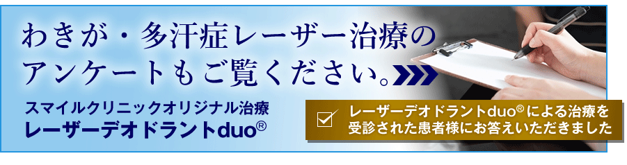 わきが・多汗症レーザー治療のアンケート